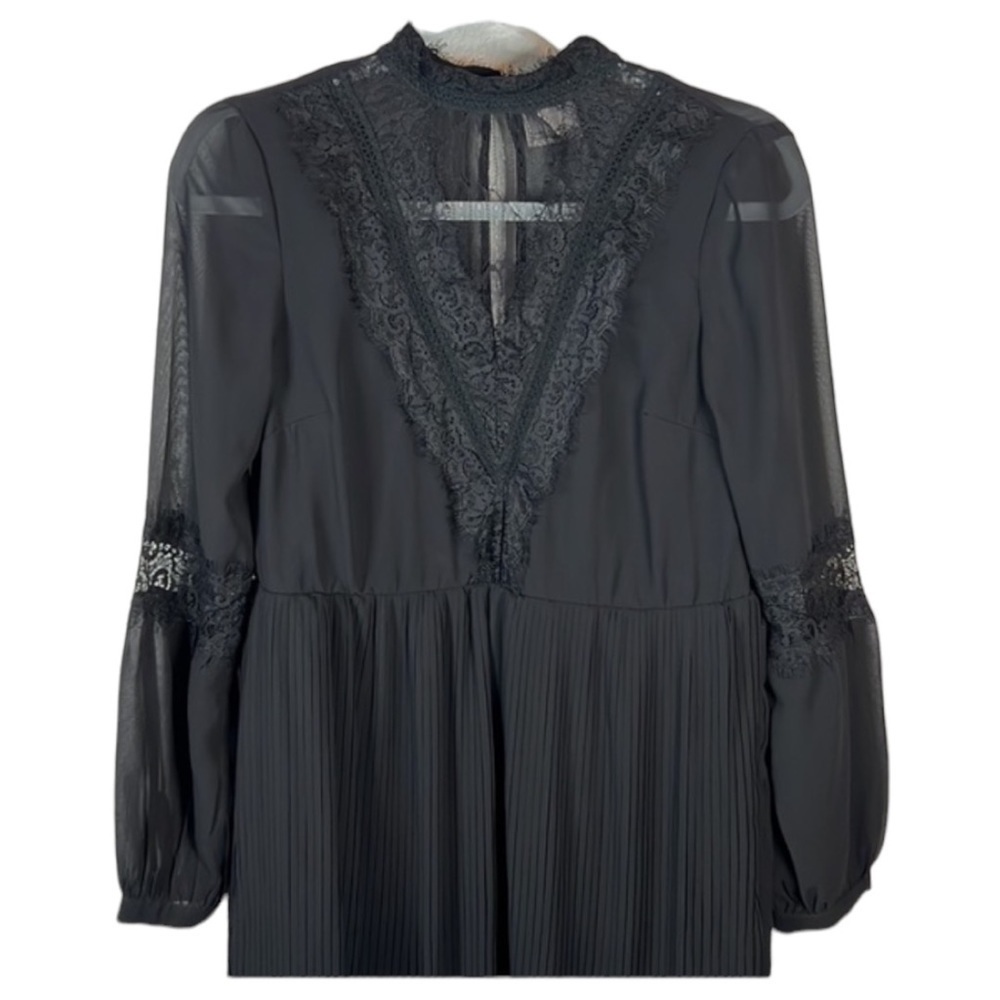 Vero Moda Blace Lace Victorian Gothic Pleated Skirt Dress Size XS - Picture 3 of 8